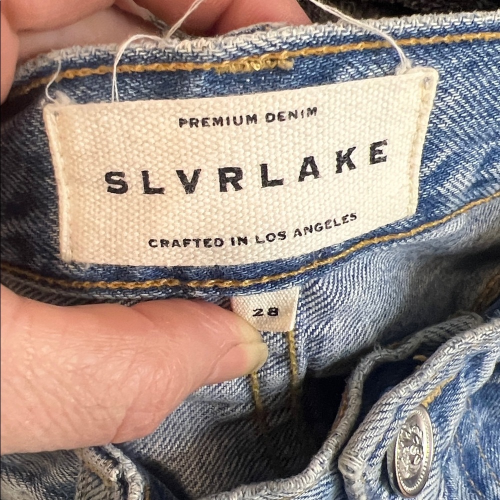 SLVRLAKE Hero Distressed Raw Hem Jeans in Long Time Coming Size 28 - Picture 8 of 10